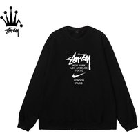 Sudadera con capucha de manga larga con estampado de logotipo básico de Stussy&NIKE, confeccionada en algodón puro para hombre y mujer.