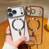 Plating Edge Charge Silicone Case Iphone 17 Air 16 15 14 PLUS 13 12 11 Pro Max Magnetic Camera Protect Cover