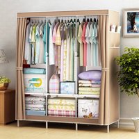 Foldable Wardrobe Closet Dust Cover – Sturdy Metal Frame & Fabric Storage Cabinet 