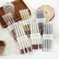 Classic European Long Rod Colorful Thread Candles Home Romantic Candlelight Dinner Wedding Smokeless 4 Candles