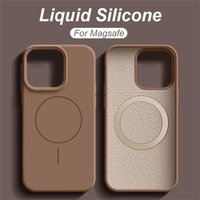 Shockproof Liquid Silicone Case For Iphone 16 15 14 11 13 12 Pro Max Plus Magnetic Wireless Charging Cover