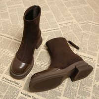 2025 Retro style Dr. Martens Boots Rear Zipper Skinny Boots Velvet Cotton Boots