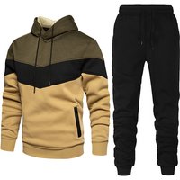 New splicing men’s and women’s leisure solid color splicing Sportswear running outdoor fashion two-piece set