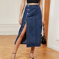 hot semi elastic denim workwear casual skirt skirt