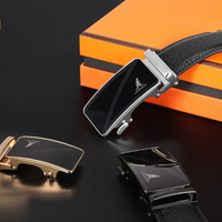 Belts Leather Belt Business Casual Middle Aged Pants Belt Film Sequin Mirror Automatic Buckle Belt Two Layer Cowhide