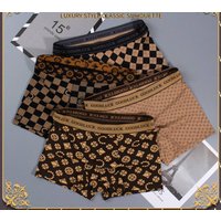 4 Pcs/men's high-quality, luxurious, stylish, mid-waist, plus-size boxer briefs L-4XL