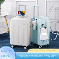 Student's Small Luggage Trolley Case High-value Strong and Durable Password Box Men's Suitcase Leather Case