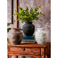 1pc West Asian Classical Style Ceramic Vase Large Capacity Refillable Water Flower Arrangement Vase Suitable Multiple Scenes Ornament Vase