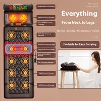 Multi-Zone Massage Cushion For Neck, Back & Legs – 6+ Shiatsu Nodes With Heat, 3-Speed Adjustable, Handheld Remote