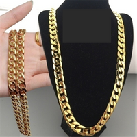 Men’s Gold Plated Chain – 6MM Thick Cuban Link Necklace (Gold/Silver)