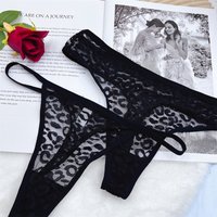 Women's Intimates Leopard Print Sexy Temptation Hollow Lace Women's Thong Ultra Thin Briefs Comfortable Hip Lift