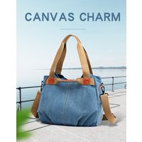 Vintage Single Shoulder Crossbody Bag Women's Large Capacity Fashion Handbag Women's Simple All-in-one Canvas Bag Women's Bag