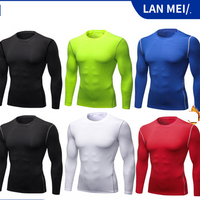 Men’s Clothing Long Sleeve Men’s Warm Plus Velvet Basketball Sportswear Autumn And Winter Long Sleeve High Elastic Tights