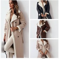  Reversible Lapel Coat – Double Sided Fur & Plush Maillard Style S XL