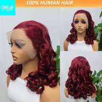 13*4 lace human hair wig egg roll temperament curly hair wear 100% real human hair high quality high density wig