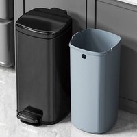 Stainless Steel Step Trash Can Wide Opening Modern Kitchen & Living Room Waste Bin Silent Pedal Odor Proof Design
