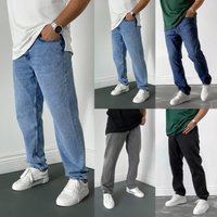 Spring Autumn Jeans Straight Denim Pants Cotton Streetwear Wide Leg Loose Casual Long Jeans Trousers