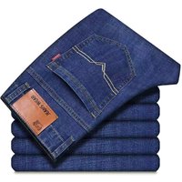 Business Elastic Jeans Casual Versatile mid Waist Loose Fit plus Spring Autumn Summer Pants