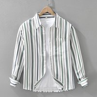 Striped Fresh Long Sleeved Shirt Fashionable Versatile Artistic Casual Loose Top Clothing