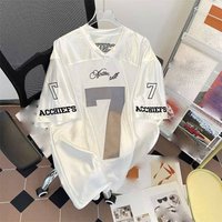 Clothing Retro Mesh Embroidery Short Sleeved T Shirt Loose Quick Drying Breathable Sports Jersey Training Sweatshirt