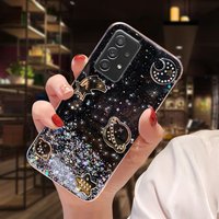 Phone Case on Samsung Galaxy.Note 10 Plus Note 20 Glitter Sequins Planet Stars Soft Silicone Cover A50 A30 A20 A6 A7