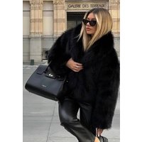 Fur Jacket Women's Fashion Elegant Fox Fur Coat Short Cropped Casual Streetwear With Pockets (Multiple Colors)