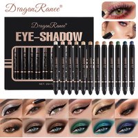 12-Color Dual-Ended Eyeshadow & Highlighter Stick Set – Lazy Makeup Must-Have, Pearlescent Shades, Professional Eyeshadow Kit