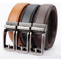 Belt Men’s Click Belt Needle Belt Automatic Buckle Two-layer Cowhide Leather Belt