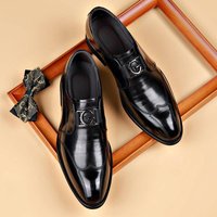 Men's Slip-On Dress Shoes โ Pointed Toe Business Casual Shoes (Embroidered & No Laces)โโ