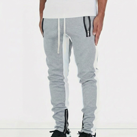 Clothing Sports Contrast Leg Zipper Casual Trousers