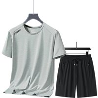 Ice Silk Sports Suit Short Sleeved T Shirt Running Suit Suit Clothes Complete Set