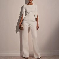 Clothing Solid Beaded Decorated Slim Jumpsuit