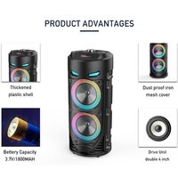 Cross-Border ZQS4239 Dual 4inch Multi-Functional Subwoofer Portable Outdoor Bluetooth Mobile Square Karaoke Speaker Durability Upgrade