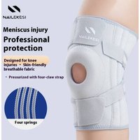 Knee Support Brace Hiking Running & Sports – Lightweight Breathable 4 Claw Compression Silicone Padding & Spring Support