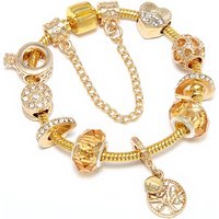 Best-selling Gold Pandora-style Bracelet For Women With Crystal Wisdom Tree Pendant, DIY Trendy Jewelry, Factory