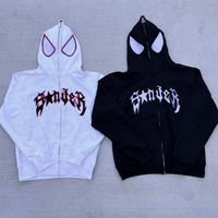 Y2K zip up hoodie Gothic Spider Print Hoodie kawaii streetwear Sweatshirt Vintage clothing Loose Hip Hop Punk