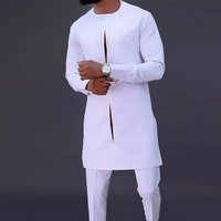 moslem Hot Selling Set Ethnic Style Solid Casual Suit