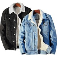Winter Autumn Jacket Denim Inner Fleece Thicken Winter Jeans Jacket Coat Turn down Veet Jacket Fur Parkas326
