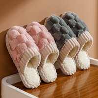 Winter indoor home home couple warm plush cotton shoes