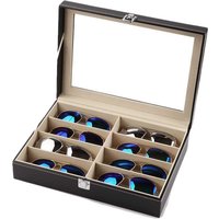 Simple leather lock glasses box Sunglasses box Sunglasses storage box Large capacity packaging box Gift box
