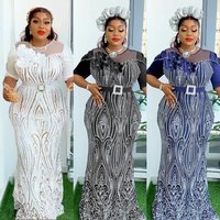 Clothing sequins slim fishtail evening dress long skirt African clothing large dress