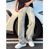  Vintage Dye Jeans – High Street Vibe Straight & Flared Trousers Splatter Print 