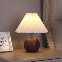 Pleated Table Nordic Ceramic Bedroom Bedside Lamp Cozy Romantic Simple INS Style Girly Heart High end
