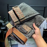 Trendy Embroidered Printed Pants Jeans 2024 Spring Autumn Style Slimming Casual Shorts