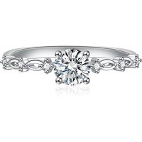 Live broadcast Mosang stone 50 point ring, simple and luxurious heart eight arrow proposal diamond ring