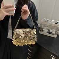 2025 Fashionable Small Top Quality Square Crossbody Trendy Sequin Chain Casual Simple 5A Shoulder Bag