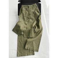 Clothing Outfit Complete Set Stylish Cotton Linen Vest Casual Pants Suit