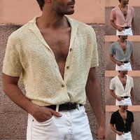 Clothing fashion cardigan casual lapel short sleeved top knitted single breasted cardigan sweater