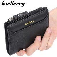 Baellerry Men’s Wallet High Quality Fashion Short Zipper Coin Purse Open Wallet Multi Card Card Holder