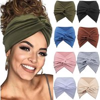 wide cross knot headband cross border solid elastic large pleated sports headband hair accessories